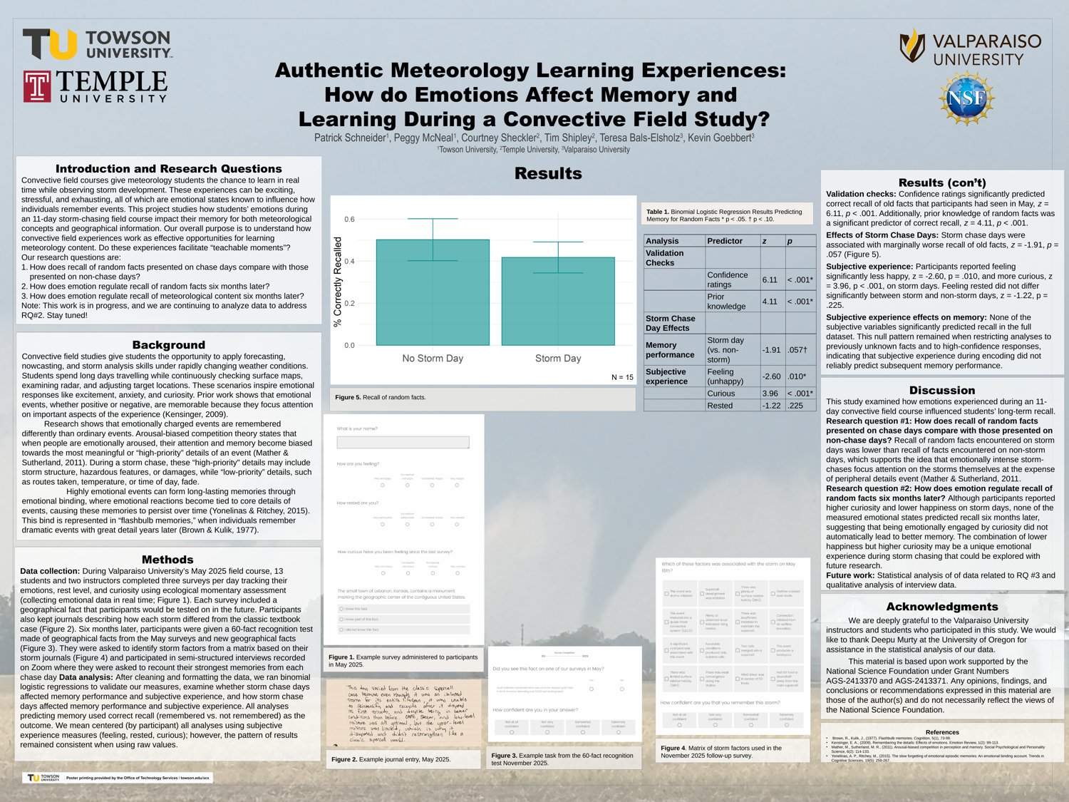 Poster: How do Emotions Affect Memory and Learning During a Convective Field Study?